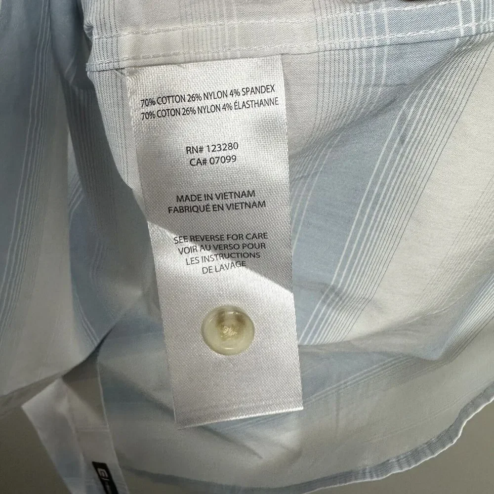 NWT Travis Mathew 2XL Dusk‎ Blue White On The Line Short Sleeve Button Up Shirt - Picture 7 of 7